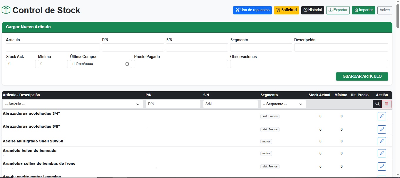 Control de Stock AeroGestión Pro